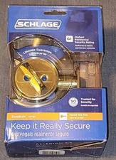 Schlage Bright Brass Single Cylinder Deadbolt Door B60N V 505 605 Keyed 1 Side