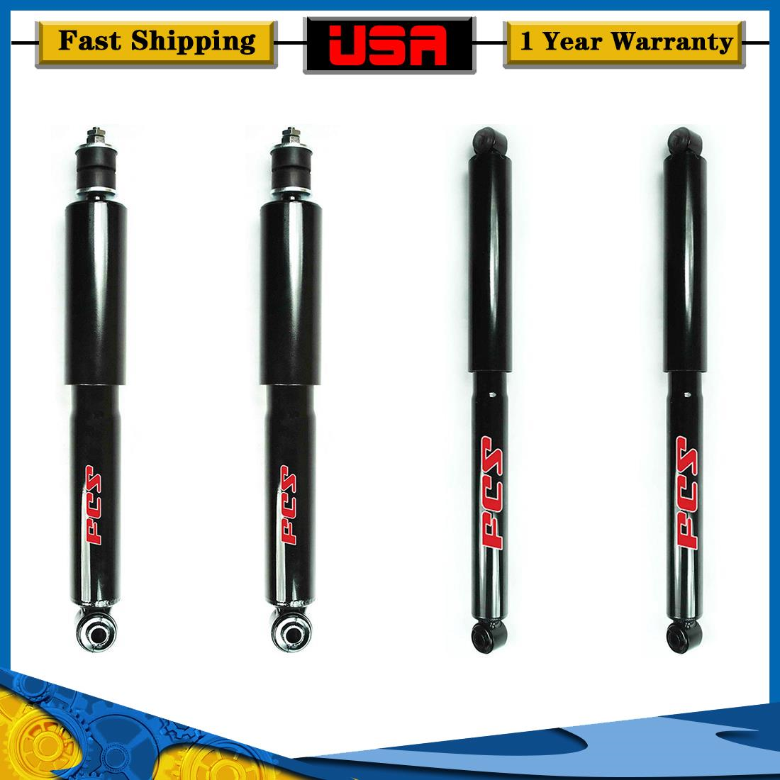 Front + Rear Shocks 1984-1996 for Ford Bronco F150 F250 F350 2wd RWD - FCS