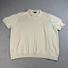 The Commons Polo Shirt Men Large White Linen Organic Cotton Coastal Quiet Luxury