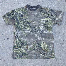 Ranger Real Tree Camo Pocket Tee Shirt Large Faded