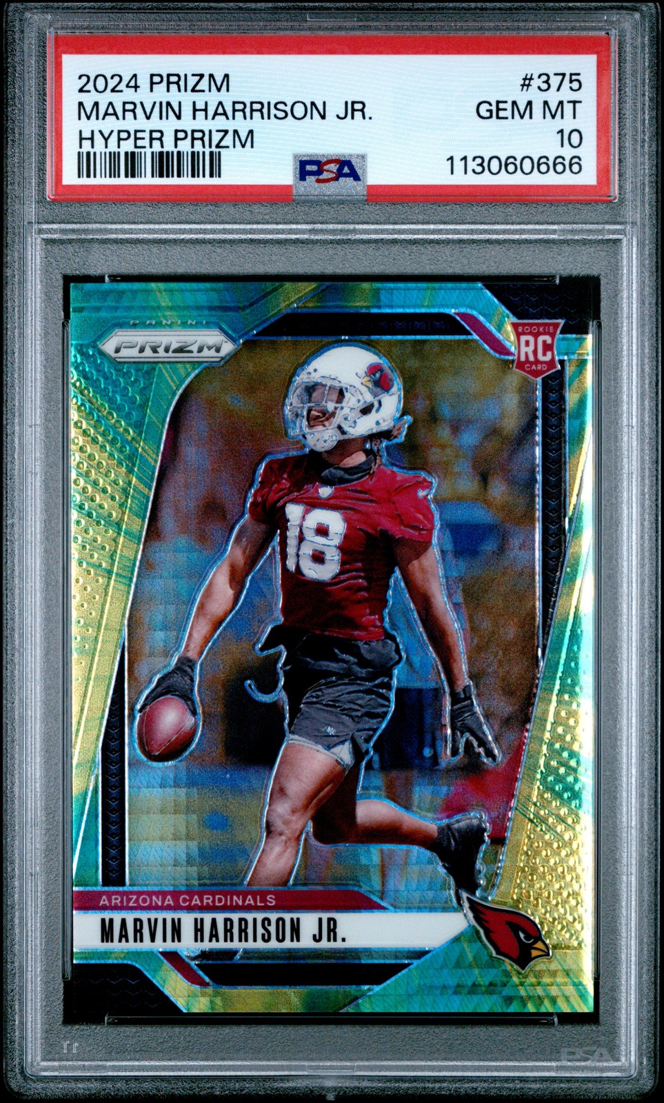 2024 PANINI PRIZM HYPER PRIZM #375 MARVIN HARRISON JR. 94/180 PSA 10