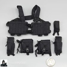 1:6 scale Easy & Simple PMC Weapon Specialist Black Chest Rig for 12" Figures