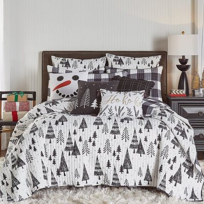 #ad #ad Levtex Home Merry amp; Bright Northern Star Quilt Set 3 Piece Black White King $50.05