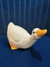 Vintage Large White Ceramic Duck Goose Figurine 6.5 Inches Tall