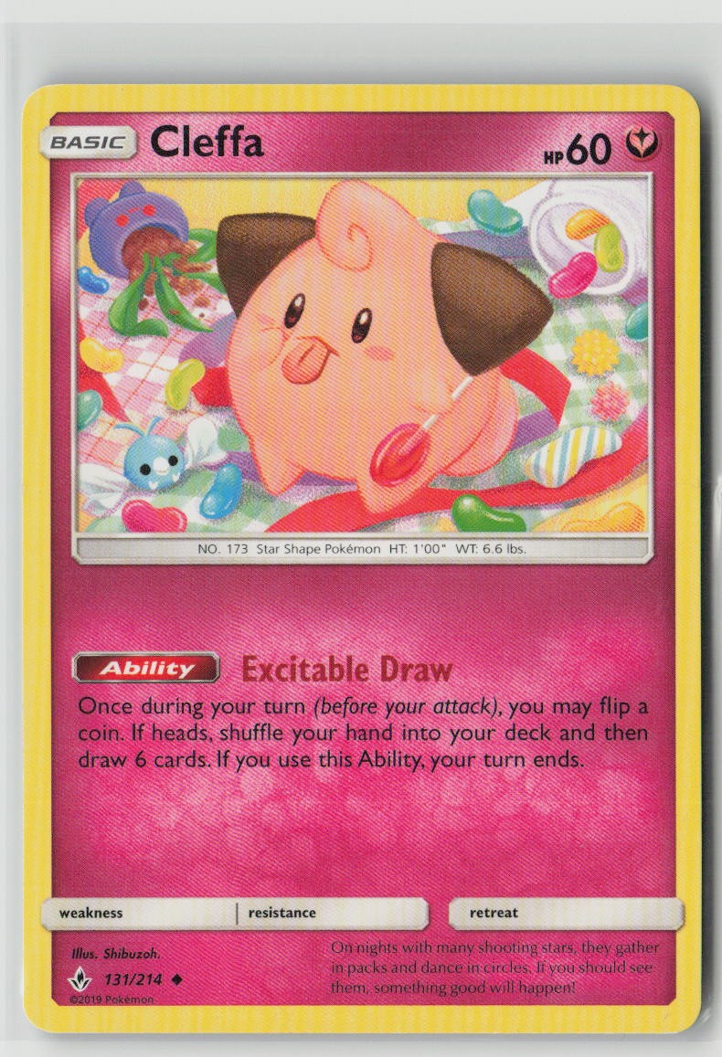 Cleffa 131/214 Uncommon Unbroken Bonds Pokemon Lightly Played