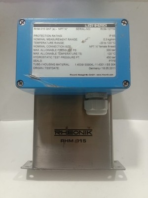 Rheonik Model Rhm 015 Gnt Coriolis Mass Flow Meter