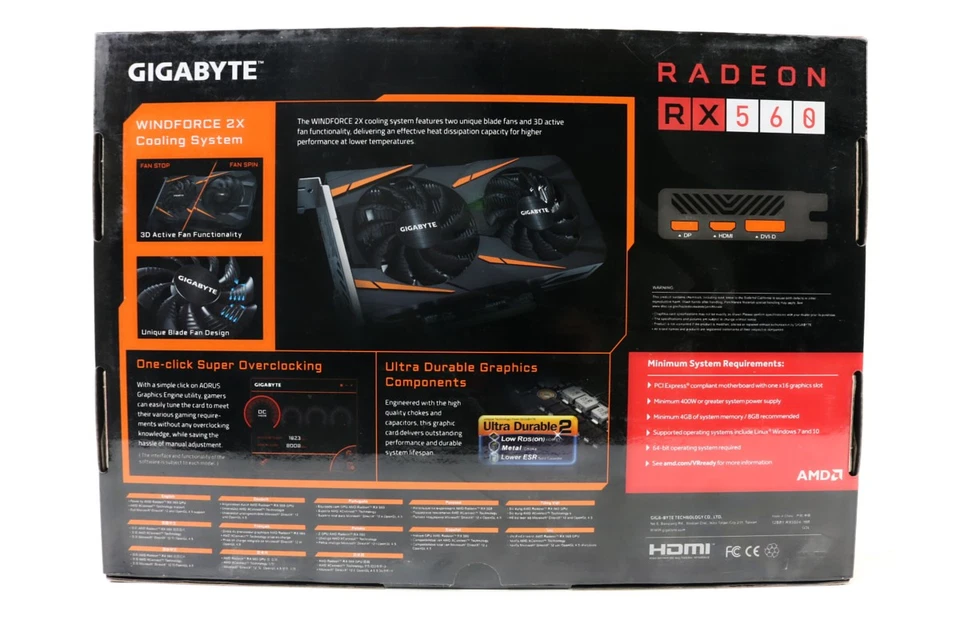 Gigabyte Radeon RX 560 4GB Gaming OC GPU | Brand New! - Image 3 of 3