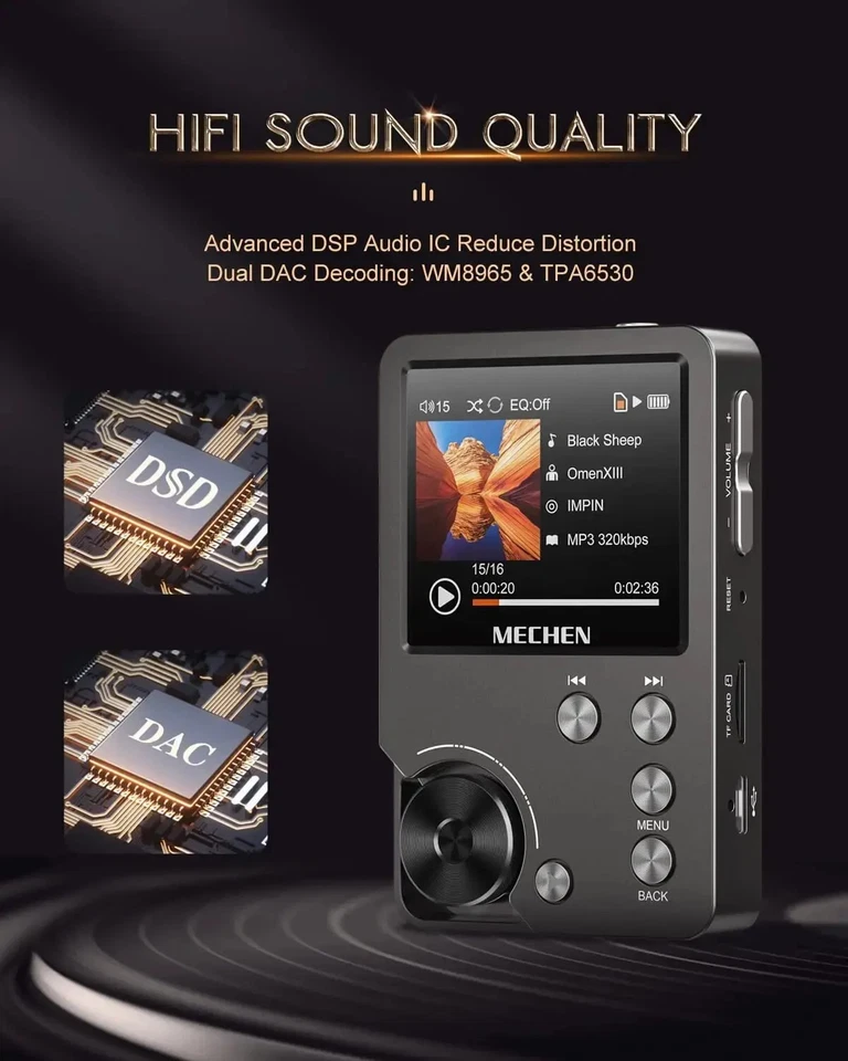 Lossless MP3 Player/MECHEN-M30/HiFi/with 64GB Memory Card Support Up to 256GB - Image 3 of 4
