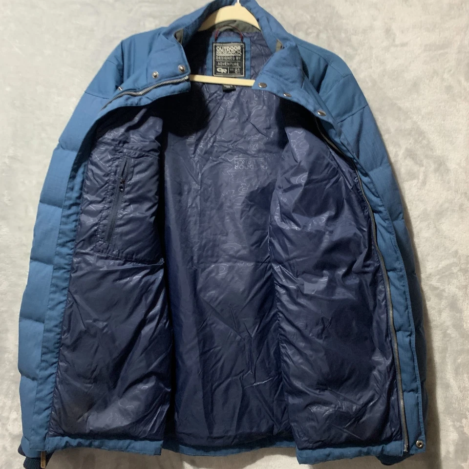 Chaqueta de Plumón Outdoor Research Whitefish Para Hombre Grande Azul Aislado Parka Invierno Foto 3 de 4