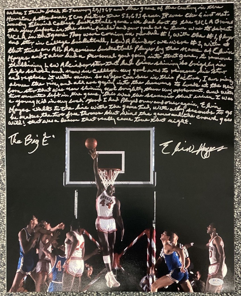 Elvin Hayes Autographed Signed Houston cougars Photo 16x20 Basketball Storybook STATS HOF PSA/DNA 