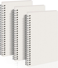 A5 Graph Paper Notebook Spiral 3-Pack Spiral Journal 5.7"x 8.3", Quad Ruled, w
