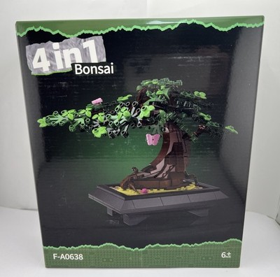 4 in 1 Bonsai Building Set, Change Seasons Winter Spring.. Bricks Kit, 490+ pcs