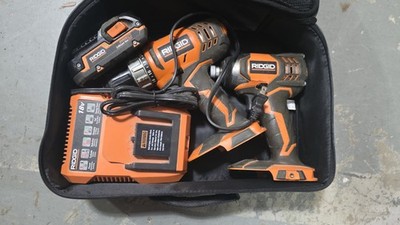 Ridgid Impact and Drill Tool With Case, Battery And Charger, Tested