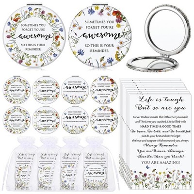 12 Sets Mother's Day Inspirational Compact Mirror Bulk Gift for Women Mini Do...