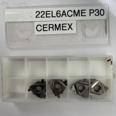 22EL6ACME P30 CERMEX 6tpi ACME Außengewindeeinsätze links 4 Stück MwSt Rechnung
