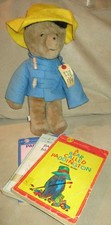 Vintage Paddington Teddy Bear 14 - Eden Toys 1975 - w/ Tag, Coat, Hat Books