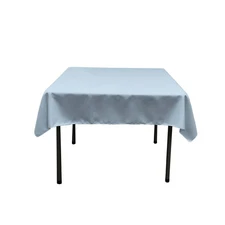 54-Inch Baby Blue Square Polyester Tablecloth for Wedding Party Banquet Decor