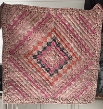 Authentic Lancaster Amish Trip Around the World Crib Quilt 44x44  