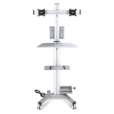 YesSources Medical Mobie PC Cart Computer Dual Mount Extension Pole CPU Holder