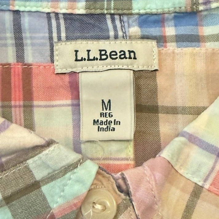 LLBean Patchwork Plaid Button Down Shirt Long Sle… - image 3