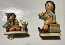 2x Goebel Hummel Figuren –  1950/60er – Biene im V – Wanderbub & Vogeljunge