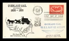 US COVER OVERLAND MAIL 100TH ANNIVERSARY FDC VIA NAVY JET AIRCRAFT BACK CACHET