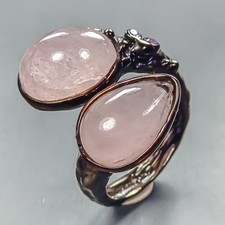 Unique Design 15 ct Natural Morganite Ring 925 Sterling Silver Size 8 /R446105