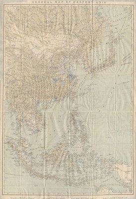 ''Allgemeine Karte Ostasiens''. China Japan Philippinen Indonesien 1913 alt