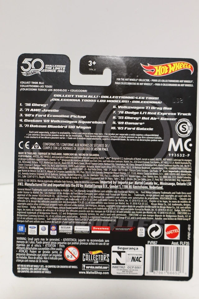 Hot Wheels 2018 50 aniversario favoritos '55 Bel Air Gasser Real Riders Foto 3 de 3