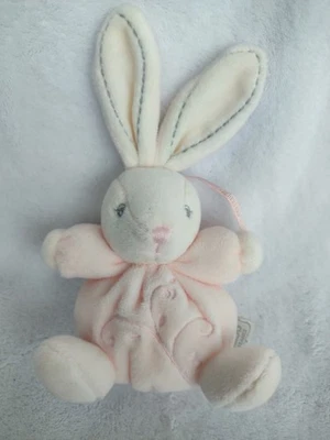 DOUDOU lapin ROSE blanc perle attache tetine 12 / 18 cm KALOO - Photo 1/2