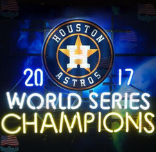 Houston Astros 2017 World Series Champions 24"x20" Neon Sign Lamp Light Beer
