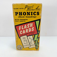 Vintage 1959 Parent Teacher Aids Phonics Flash Cards Set 8 Complete Box