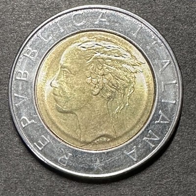 ITALY 1985 500 Lire Bimetal coin World Foreign Coin