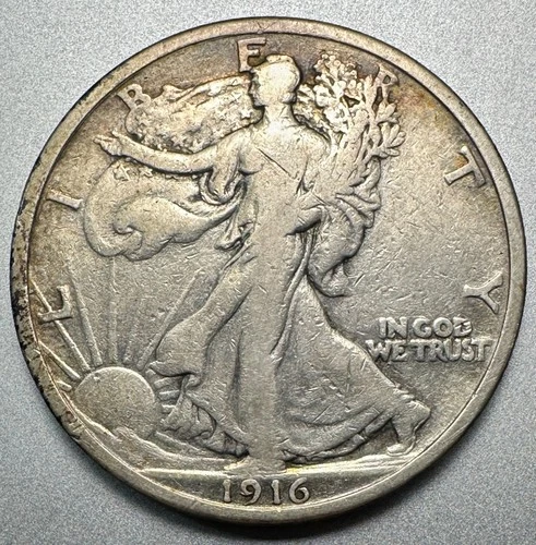 1916  WALKING LIBERTY HALF DOLLAR   VG/FINE DETAILS   BETTER DATE #1313