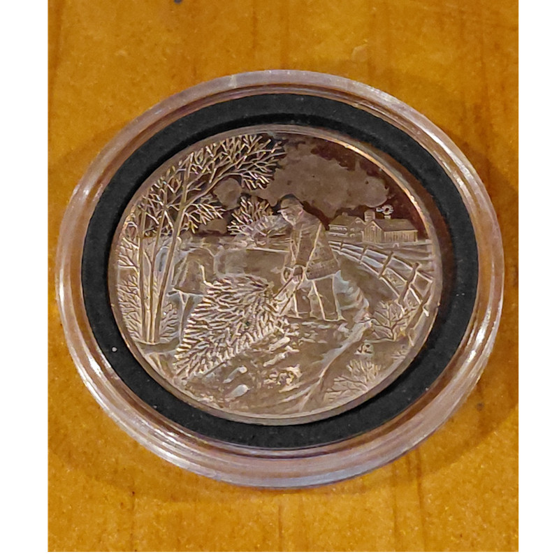 1973 Numismatic Medal Deer Winter Scene in Protective Case