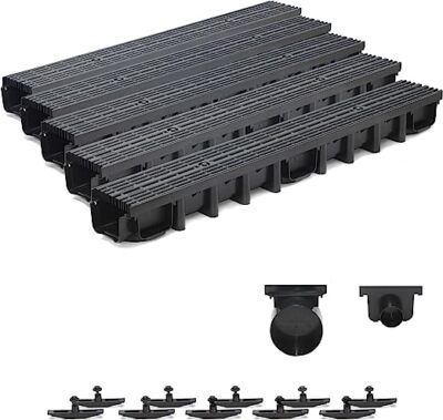 5m Entwässerungsrinne für modulares System A15 98mm, komplett