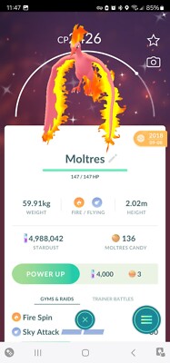 Pokémon Trade Go - Shiny Moltres Lucky Trade Guaranteed