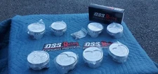 Set of 8 DSS Racing Forged Pistons. Stroke 4.250" Rod 6.700" Type 24cc Dish Top