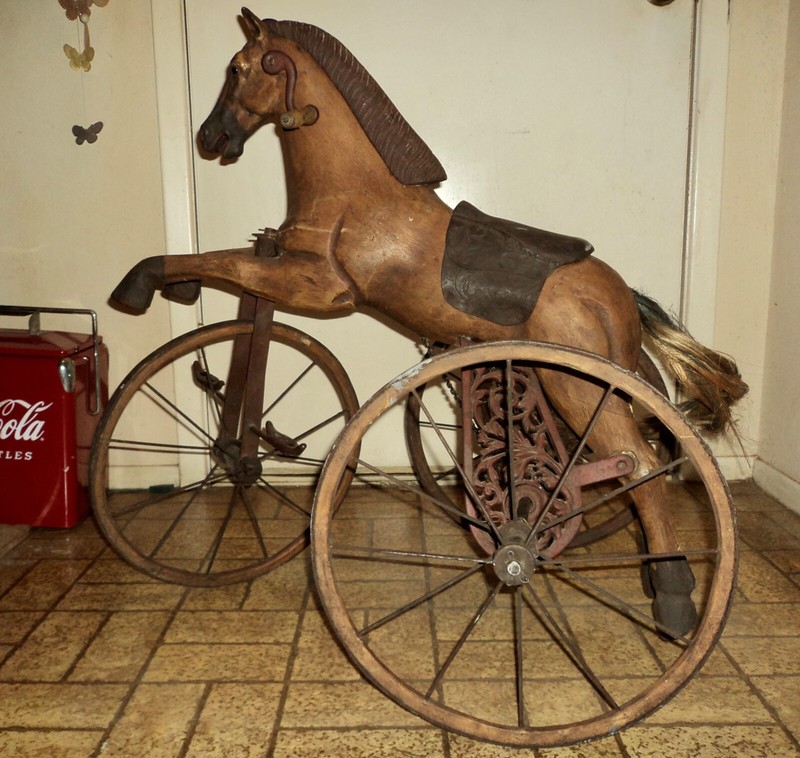 Antique Horse Tricycle. Hand Pedaled. Nice!