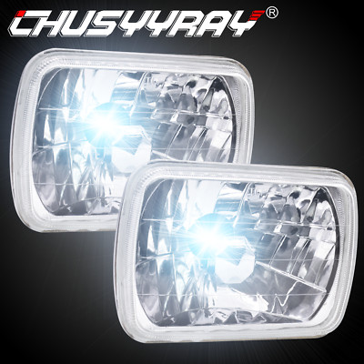 DOT Pair Chrome 7x6 Projector led Headlights DRL for Nissan Toyota Classic new