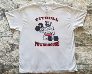 T-shirt Pitbull Powerhouse – Blanc, Manches Courtes, 100% Coton, Tailles M L XL, Neuf
