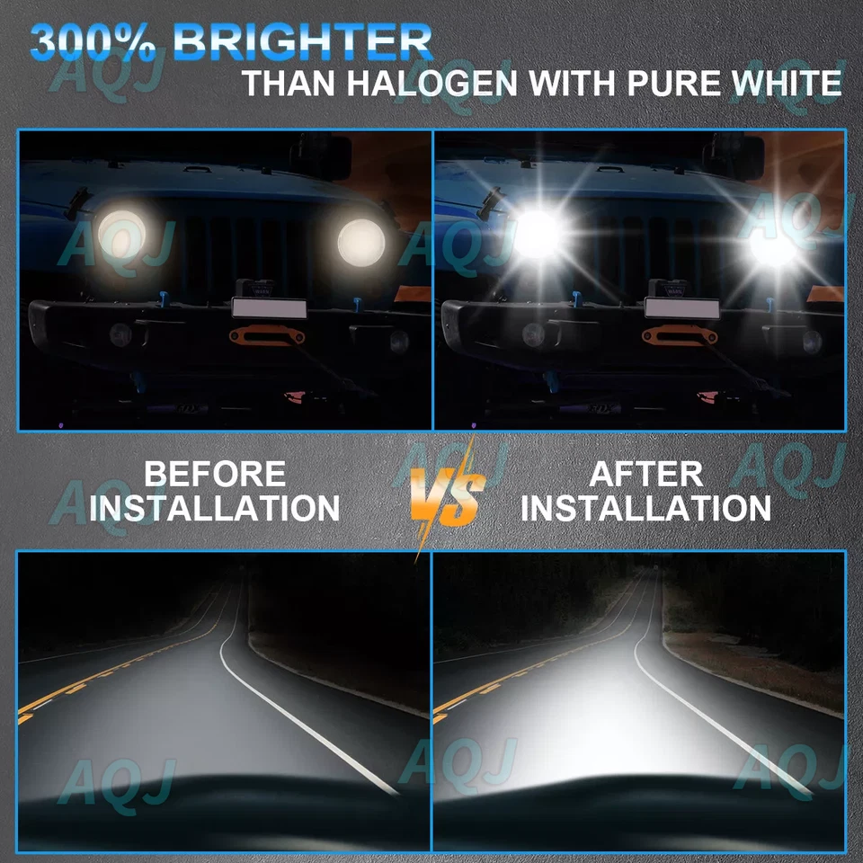 Round 7 Inch Chrome LED Headlight Projector For Ford LN7000 LN8000 LN9000 Trucks Foto 4 de 4