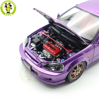 1/18 MOTORHELIX Honda CIVIC Type R EK9-120 Purple MF10 Wheels