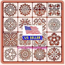 Mandala flower round geometric style stencil for tile and crafts 6"x 6"