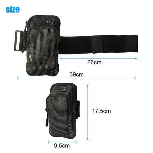 Cell Phone Armband Running Phone Holder Sports Arm Band Strap Gym Pouch Key Bag - Zdjęcie 9 z 10