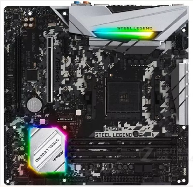 For ASRock B450M Steel Legend Desktop Motherboard Socket AM4 DDR4 AMD B450