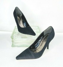 Women J. Renee' Sana Pleated Black Satin Stiletto