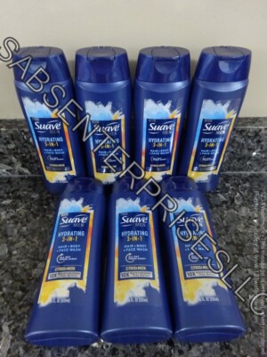 7 Suave MEN HYDRATING 3-IN-1 Citrus & Musk Scent Hair + Body + Face Wash 18 oz.