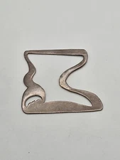 Vintage Peru Sterling Silver Cutout Modernist Slide Pendant