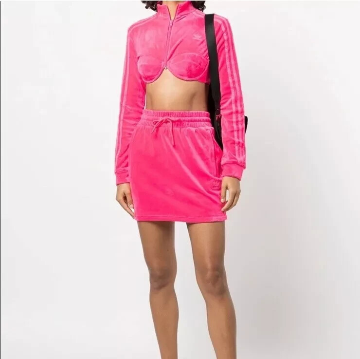 NWT Adidas x Jeremy Scott RARE Velour Bra Zip Front Track Set in